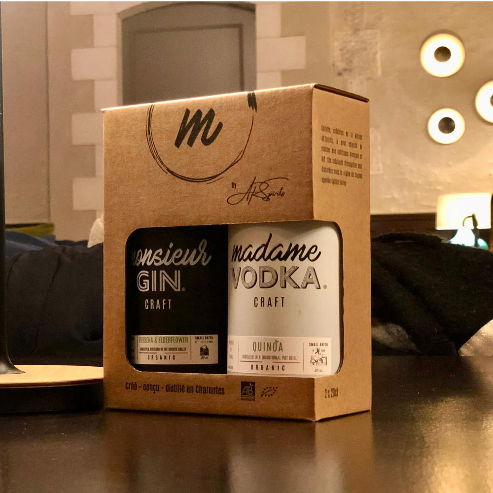 Coffret 2 Mini 20cl Madame Vodka + Monsieur Gin