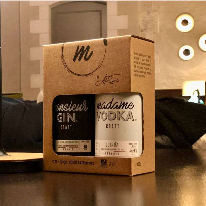 Coffret 2 Mini 20cl Madame Vodka Monsieur Gin