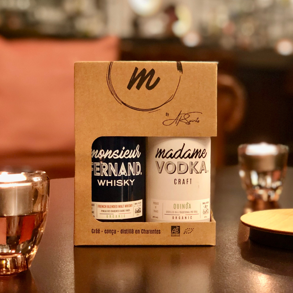 Coffret 2 Mini 20cl Madame Vodka Monsieur Fernand Whisky - visuel source Maison ARSpirits
