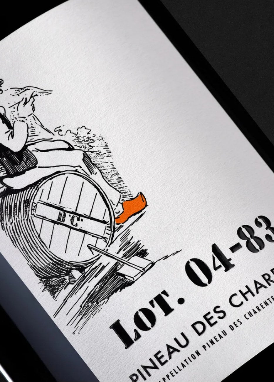 Ernest Gautriaud Pineau des Charentes Lot 04-83, detail de l etiquette en gros plan