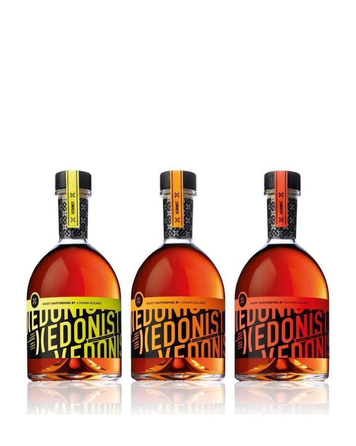 Hedonist Limited Edition Cognac Liqueur, série Guest Bartending, 3 finitions, packshot officiel
