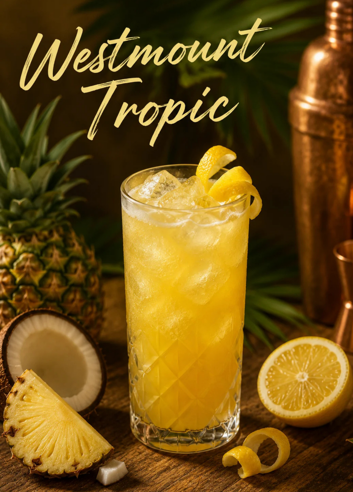 Cocktail Westmount Tropic associé au rhum Hee Joy Jamaica XO Single Cask 2012