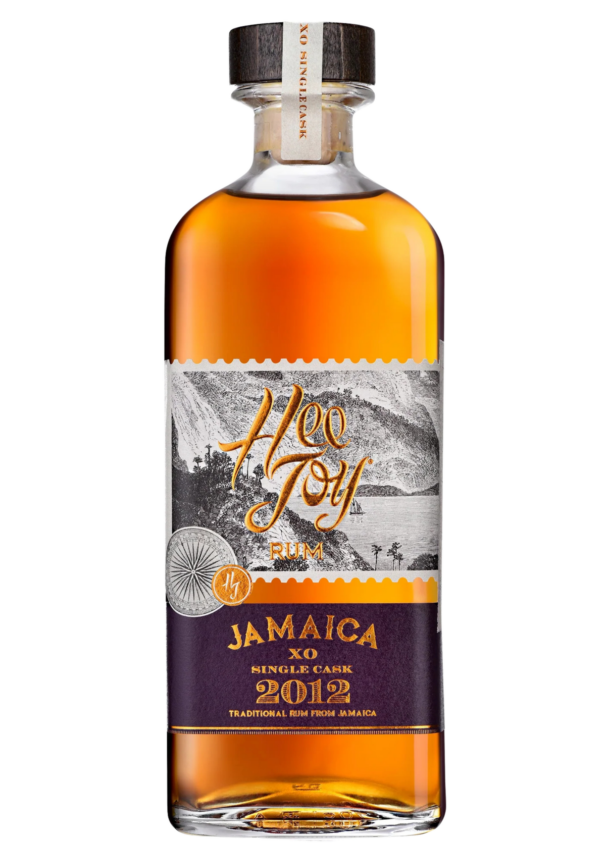 Bouteille Hee Joy Jamaica XO Single Cask 2012 sur fond blanc