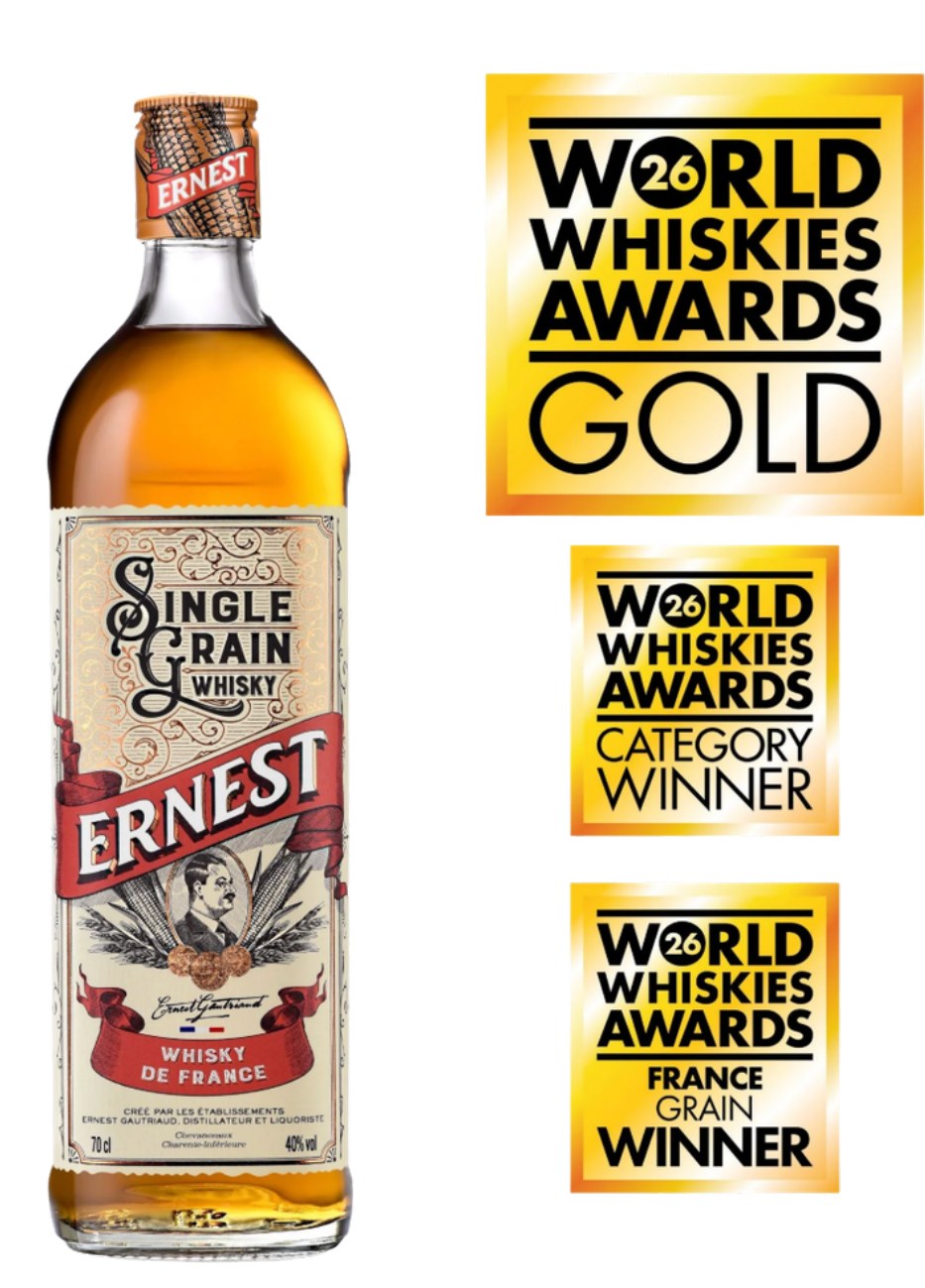 Ernest Single Grain Whisky - medailles World Whiskies Awards p33