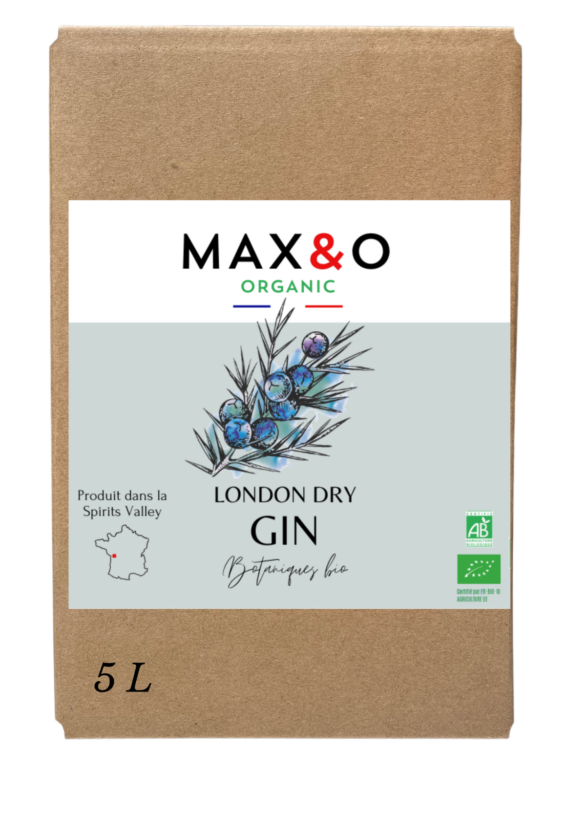 MAX&O Organic London Dry Gin BIO – BIB 5 litres