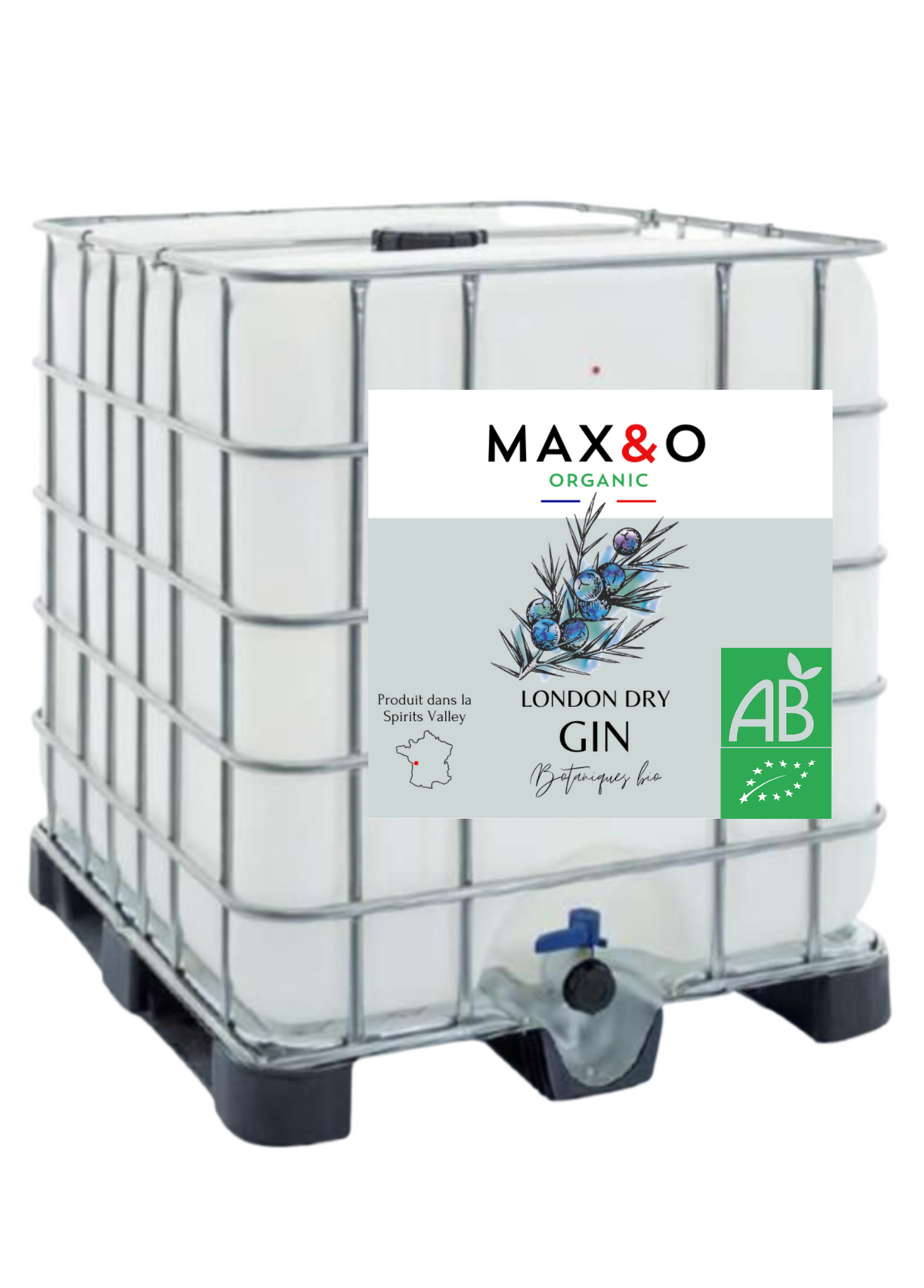 MAX&O Organic London Dry Gin BIO — GRV 1000 litres