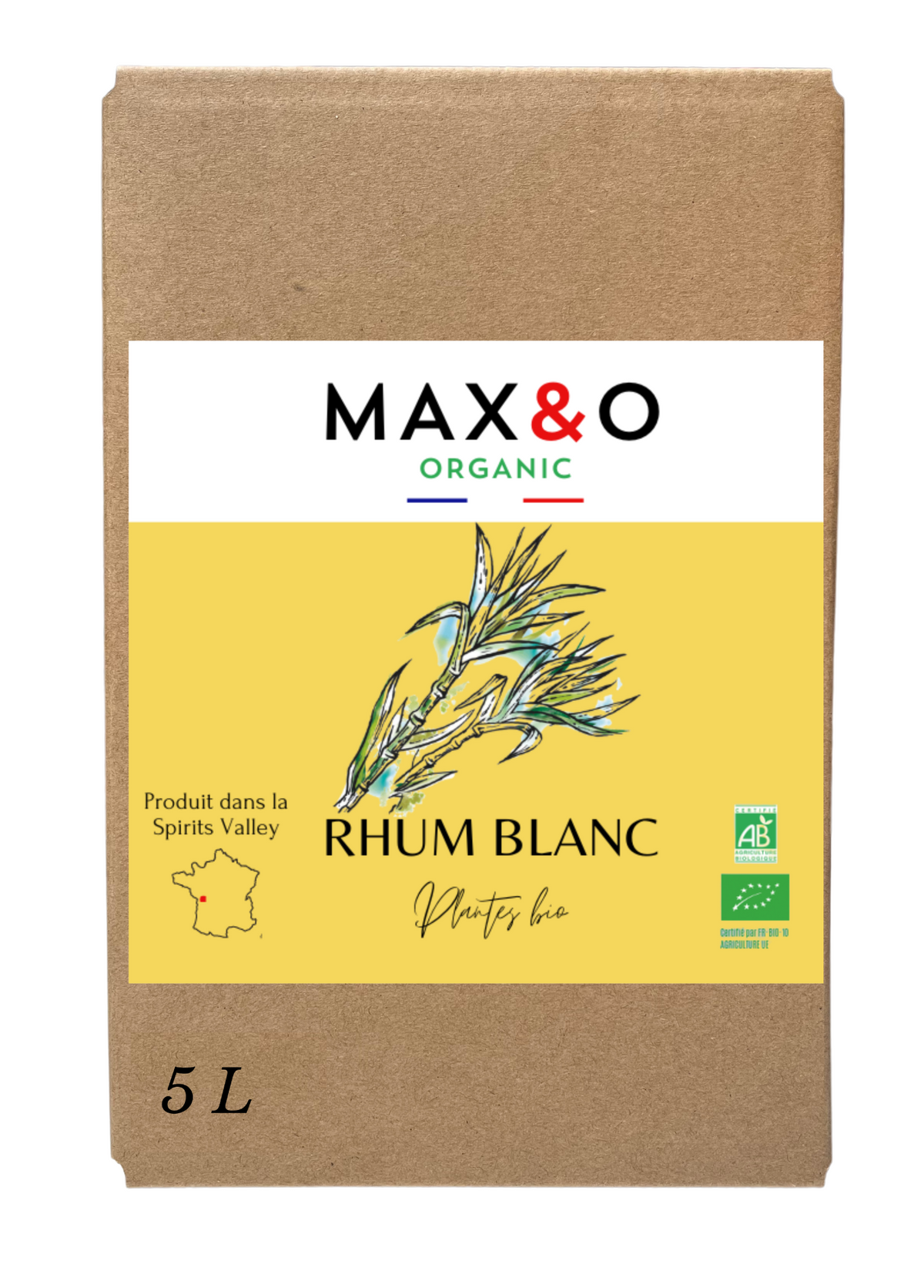 MAX&O Organic Rhum Blanc BIO – BIB 5 litres
