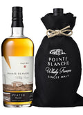 Pointe Blanche Single Malt Peated Tourbé 70 cl — bouteille et pochon noir