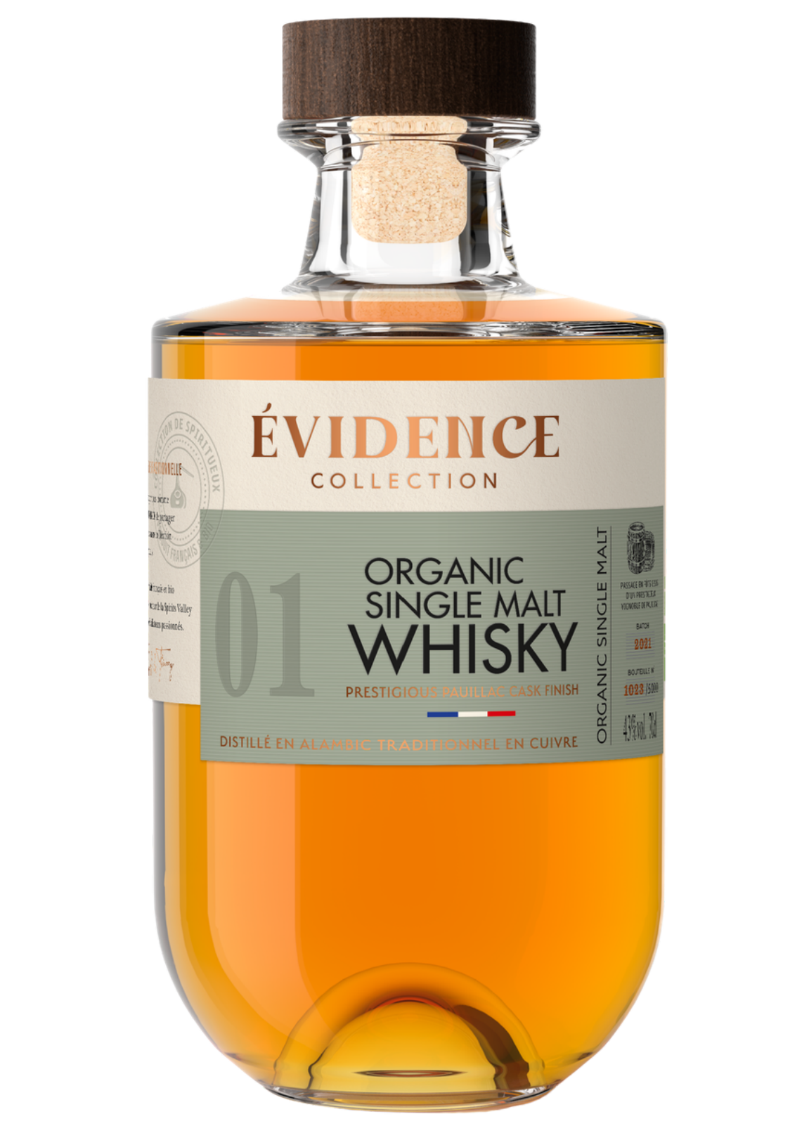 Évidence 01 — Single Malt Whisky BIO — packshot officiel